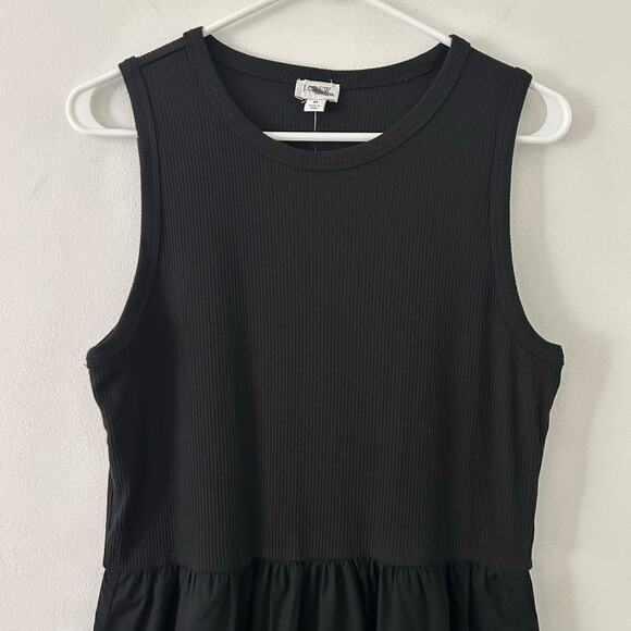 J. Crew Factory Women's Ribbed-Knit Mixy A-Line Midi Dress Black M Medium New - Picture 3 of 8